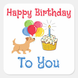 AUTOCOLLANTS JOYEUX ANNIVERSAIRE À VOUS CHIEN MIGN