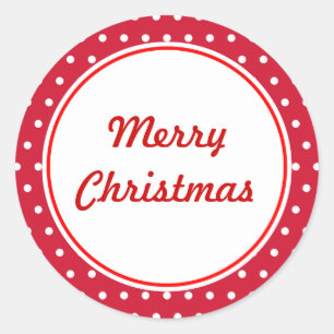 Autocollants Joyeux Noël à pois rétro