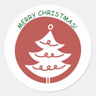 AUTOCOLLANTS JOYEUX NOËL ARBRE DE NOËL ROUGE