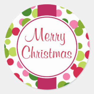 Autocollants Joyeux Noël Vintage Dots