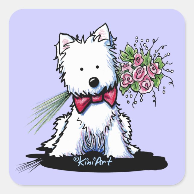Autocollants KiniArt Westie Valentine (Devant)