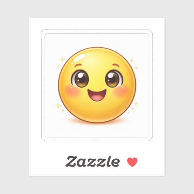 Autocollants Kiss-Cut Emoji Kawaii Sourire (Feuille)