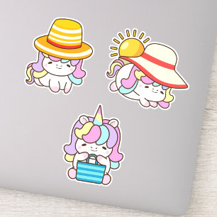 Autocollants Licorne Kawaii Mignons et Drôles par 