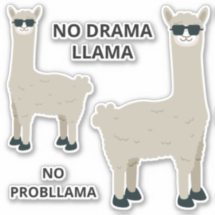 Autocollants Llama Cool texte personnalisé