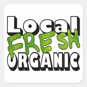 Autocollants locaux frais biologiques