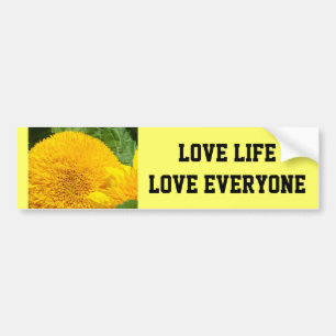 Autocollants Love Life Love Everyone Tournesols
