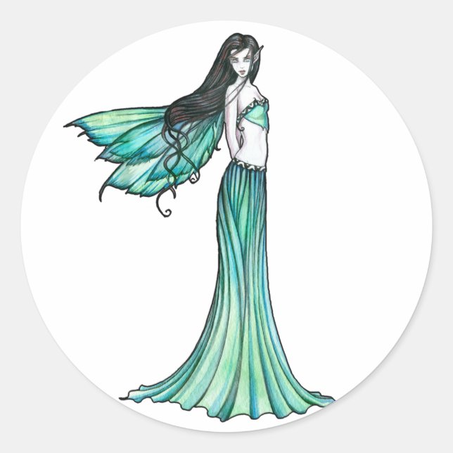 Autocollants Lovely Green Fairy par Molly Harrison (Devant)