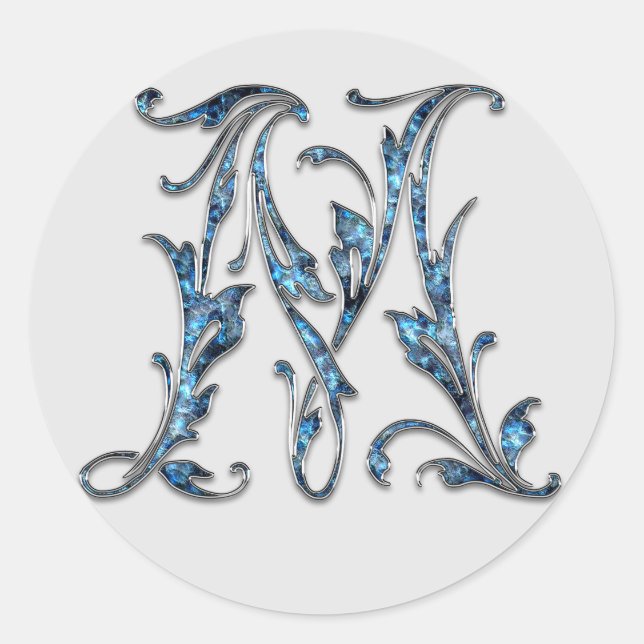 autocollants M initiaux monogramme (Devant)