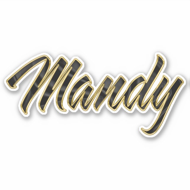 Autocollants Mandy black Gold Lettering (Devant)