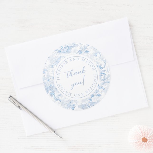 Autocollants mariage en porcelaine bleue (Enveloppe)