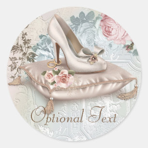 Autocollants Mariage Vintage Chaussure à Talons Ha