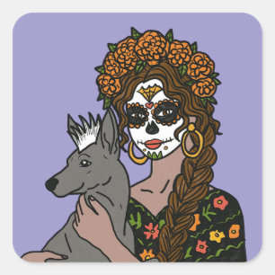 Autocollants Marigold et chien Xolo pour le Jour d