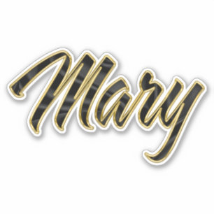 Autocollants Mary black Gold Lettering