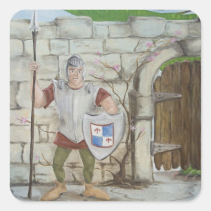 Autocollants médiévaux de chevalier et de dragon