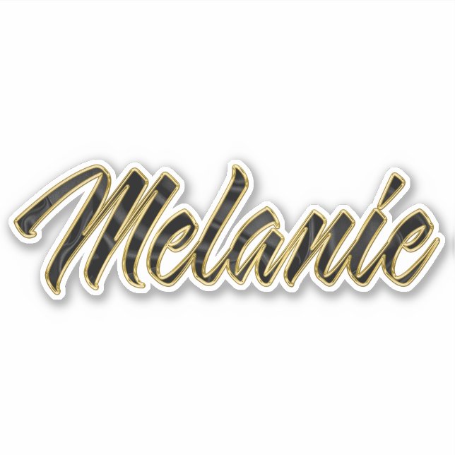 Autocollants Mélanie Black Gold Lettering (Devant)