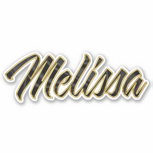 Autocollants Melissa black gold lettering (Devant)