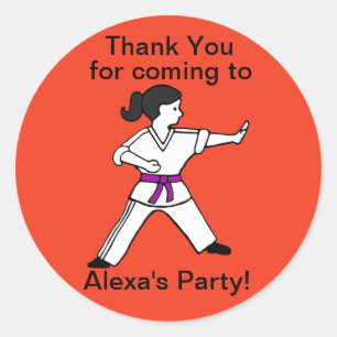 Autocollants Merci Alexa's Martial Arts Party