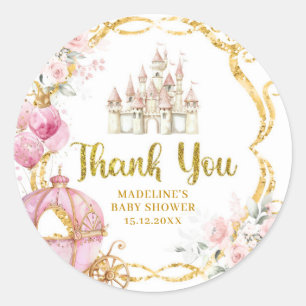 Autocollants Merci Carrosse Rose Princesse Royale