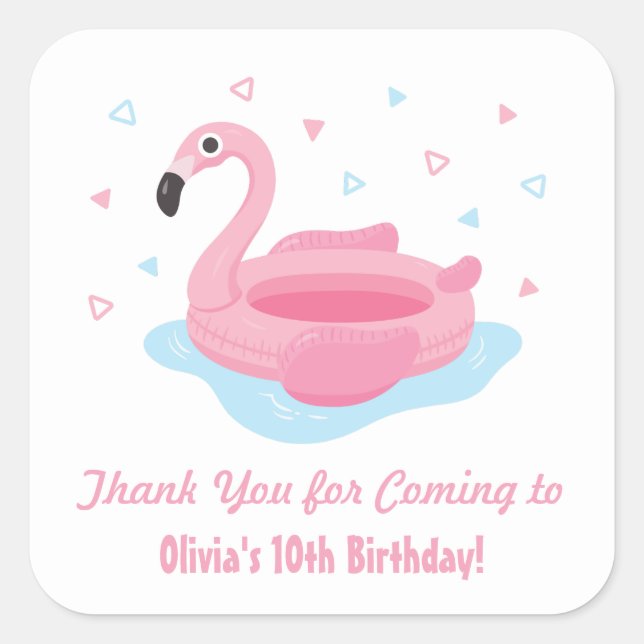 Autocollants Merci Flamingo Rose Mignon Flotteur d (Devant)