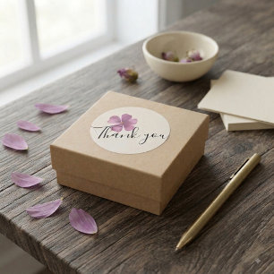Autocollants Merci - Fleur Aquarelle Violette