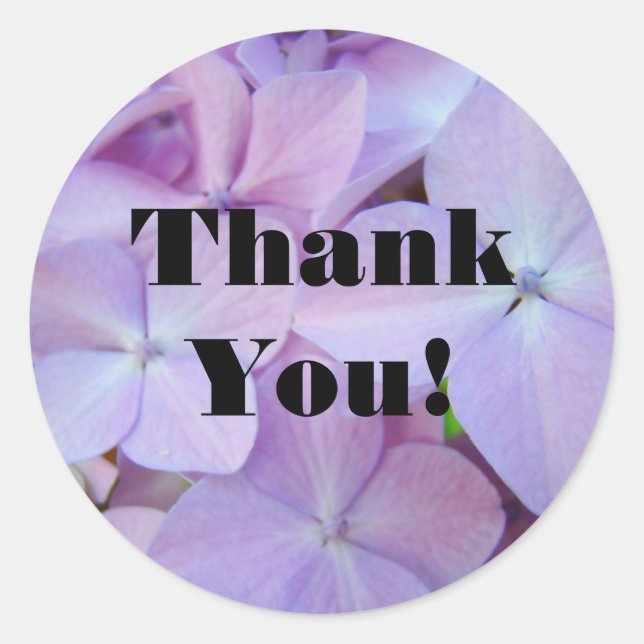 autocollants Merci ! fleurs d'Hydrangea Violette (Devant)
