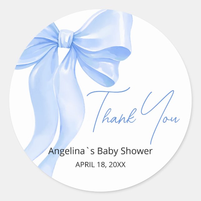 Autocollants merci pour la baby shower. (Devant)