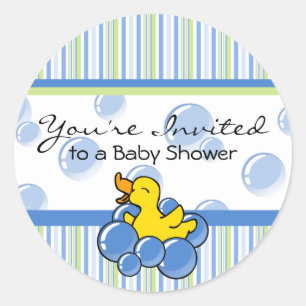 Autocollants mignons de baby shower de bulle bleue