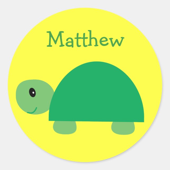 Autocollants mignons de tortue verte de Matthew´s (Devant)