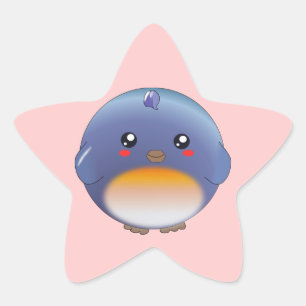 Autocollants mignons d'oiseau bleu de kawaii
