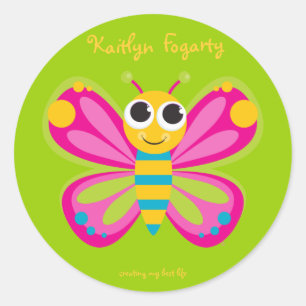 Autocollants mignons personnalisés de papillon