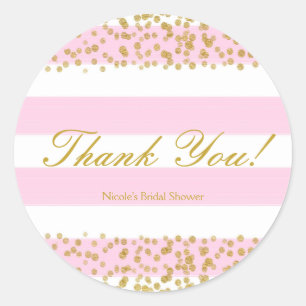 Autocollants modernes Faux Confetti rose blanc et