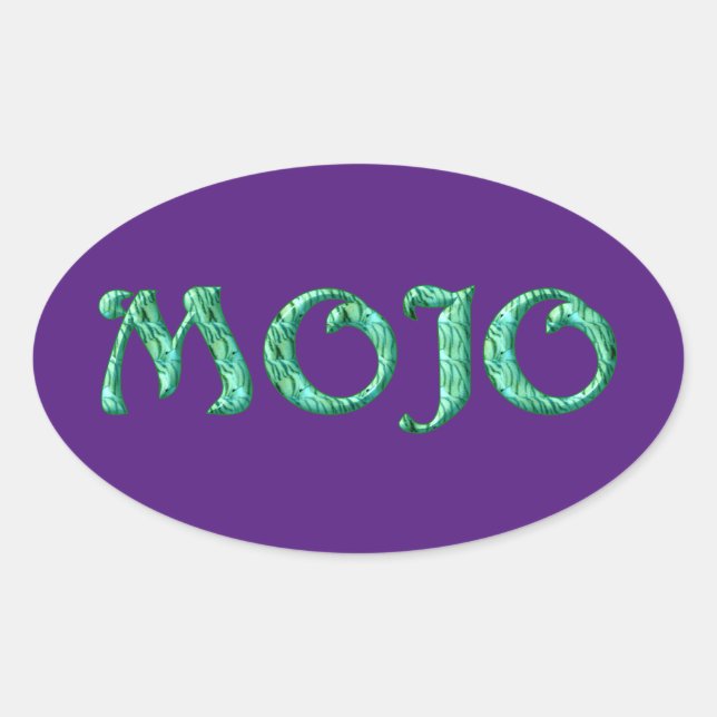 Autocollants mojo violet ovale (Devant)
