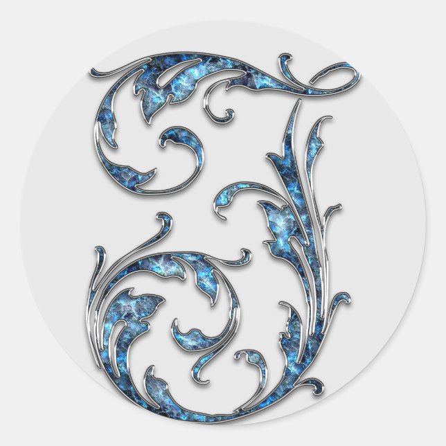 autocollants monogramme initial I (Devant)