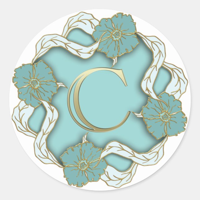 autocollants monogramme initiale C (Devant)