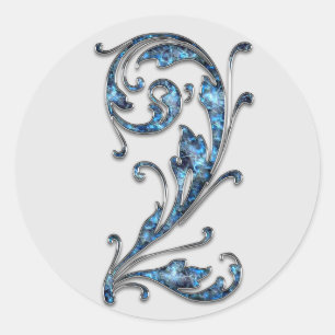 autocollants monogramme numéro 2