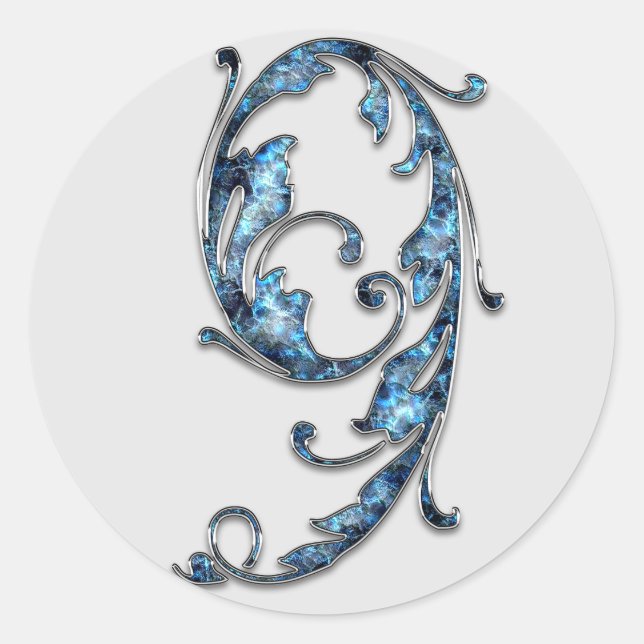 autocollants monogramme numéro 9 (Devant)