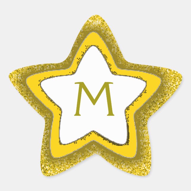 Autocollants monogrammes personnalisables Gold par (Devant)
