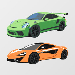 Autocollants muraux de voiture de sport