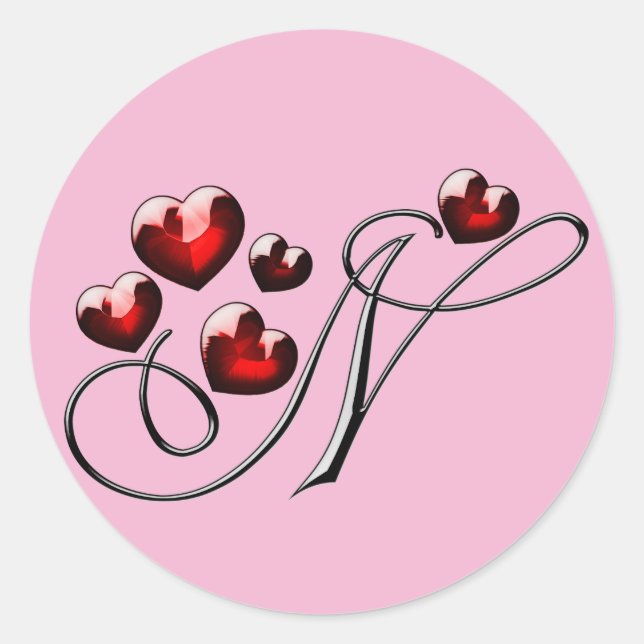 autocollants N initiaux monogramme (Devant)