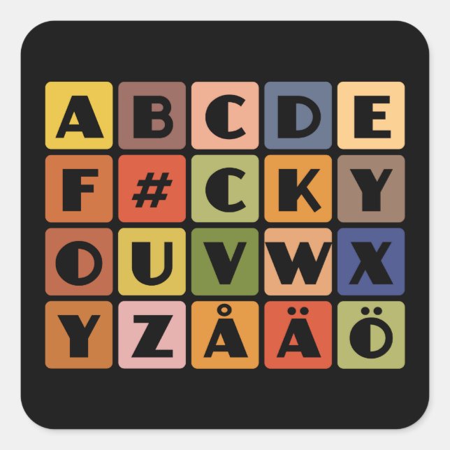 Autocollants Naughty Alphabets (Devant)