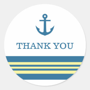 Autocollants nautiques jaunes bleus de Merci