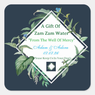Autocollants Nikkah personnalisés Eau Zam Zam