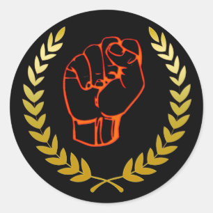 Autocollants noirs de poing