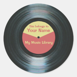 Autocollants noirs d'étiquette de disque de
