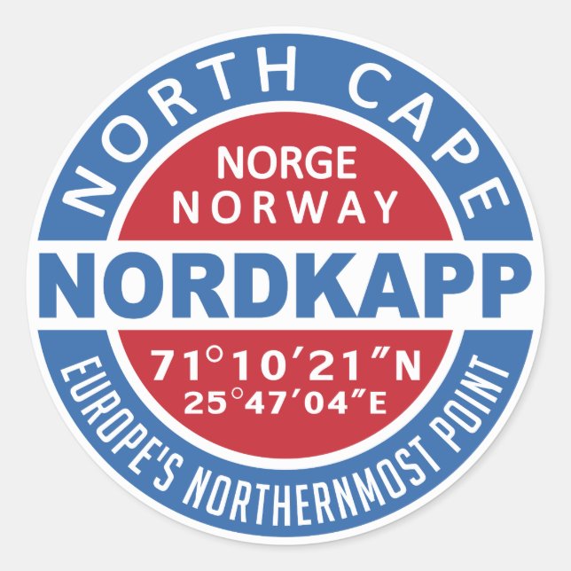 Autocollants NORDKAPP Norvège (Devant)