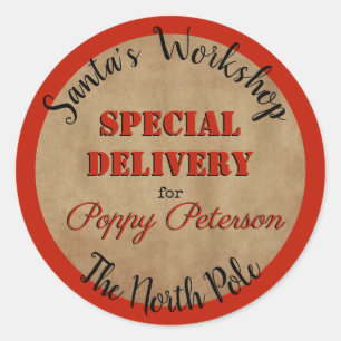 Autocollants officiels de l'atelier de Père Noël