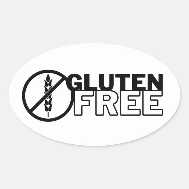 Autocollants ovale sans gluten et Étiquettes (Devant)