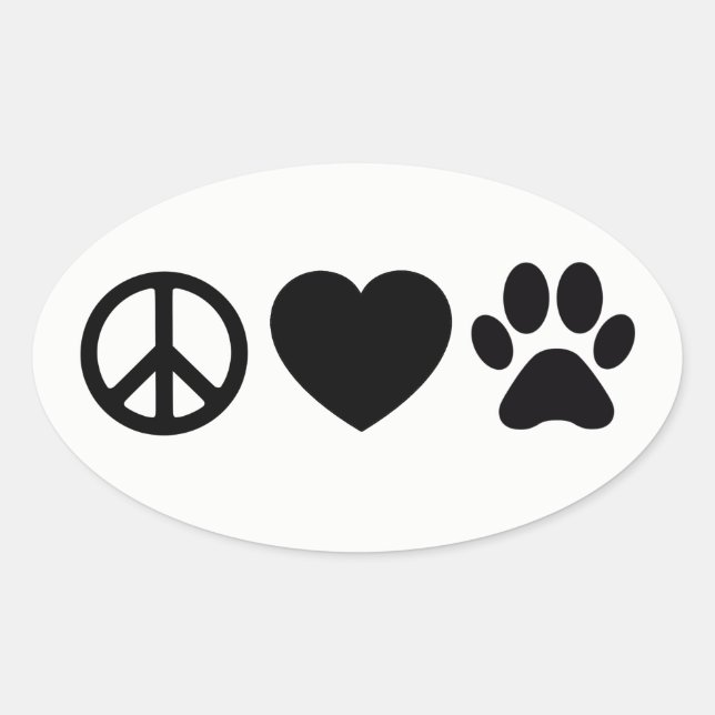 Autocollants Paix, Amour & Chiens 4,5 x 2,7"(feuil (Devant)