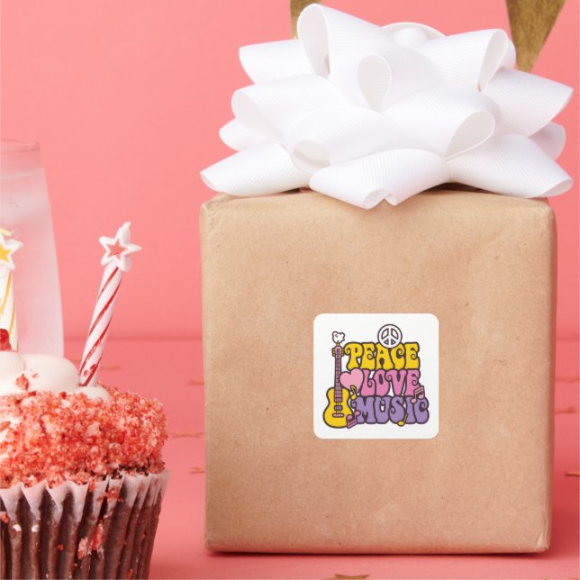 Autocollants Paix, Amour Et Musique (Fête)