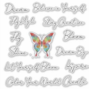 Autocollants papillon inspirants Color Your World